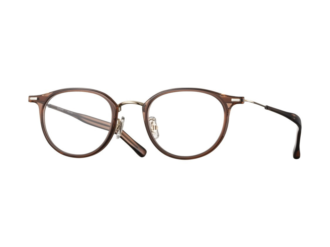 Eyevan Brown C1 Translucent Gold Round Eyeglasses