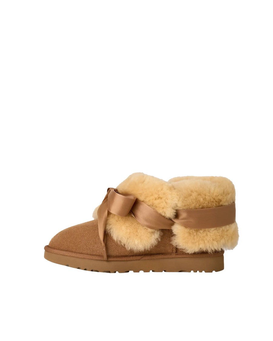 Ugg Classic Bailey Tie Ankle Boots In Reverse Shearling
