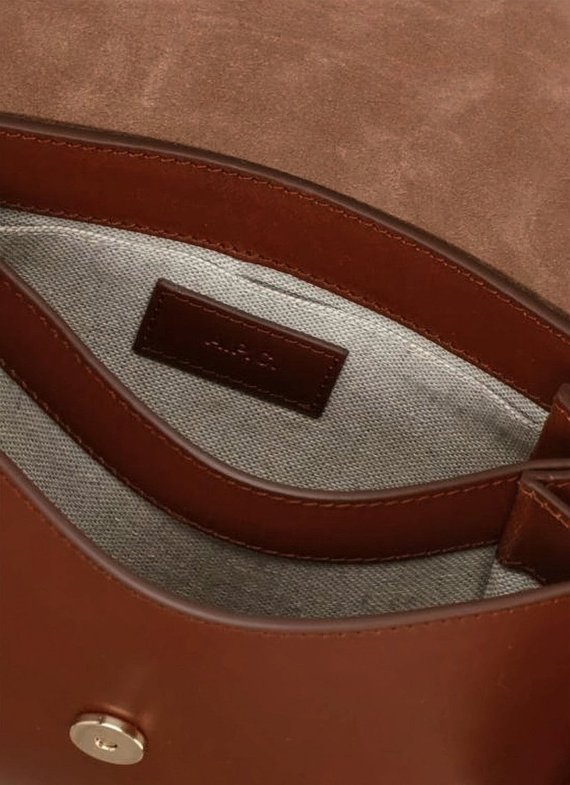 A.P.C. Structured Calf Leather Mini Shoulder Bag With Gold-Tone Hardware