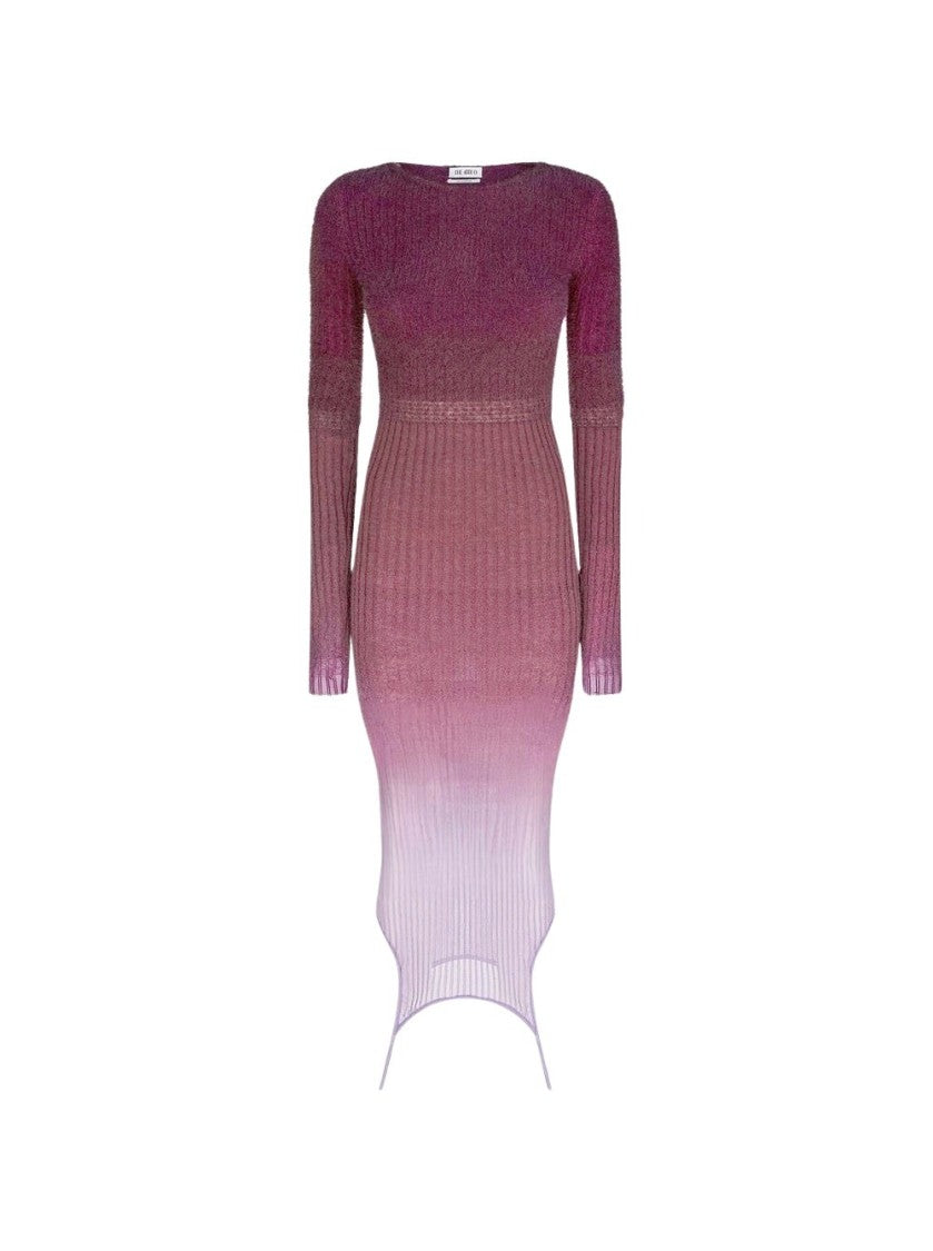 The Attico Midi Dress With Voluminous Knitted Collar