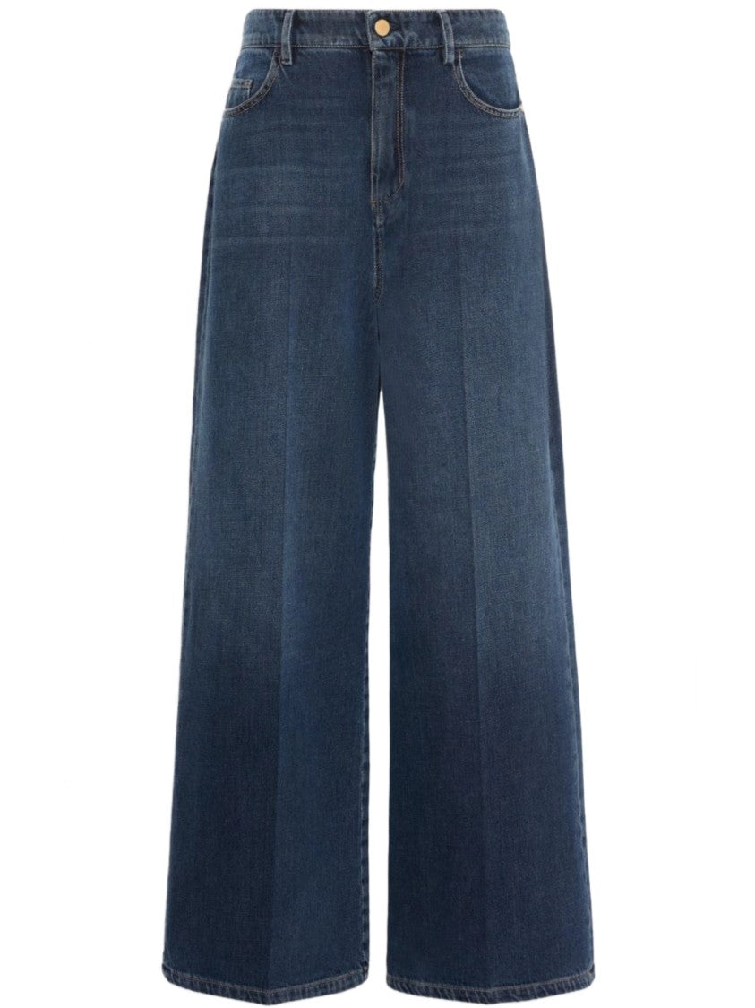 Max Mara Wide-Leg Denim Pants With High Waist