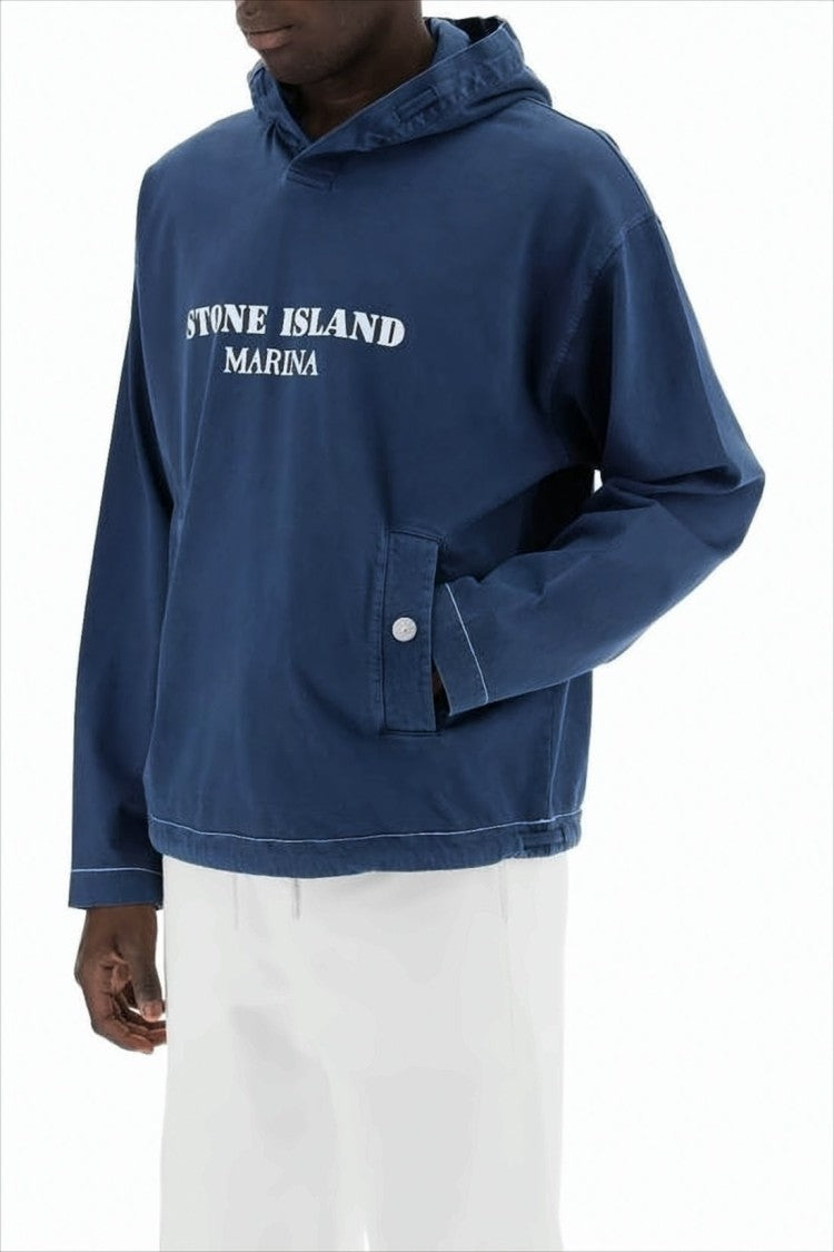 Stone Island Relaxed Fit Cropped Hoodie