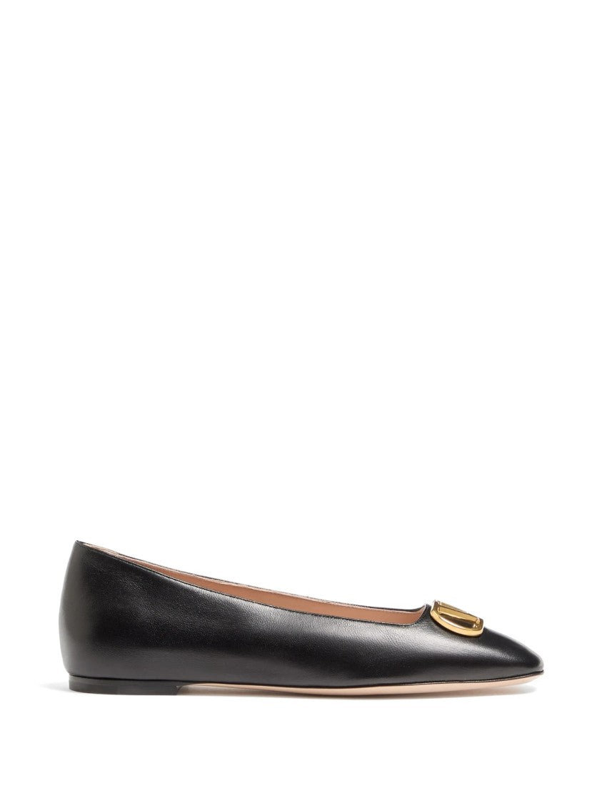 Valentino Black Vlogo Signature Pointed Toe Ballerinas