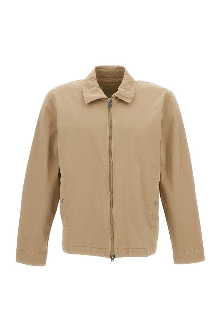 Woolrich Garment-Dyed Cotton Twill Overshirt With Classic Collar