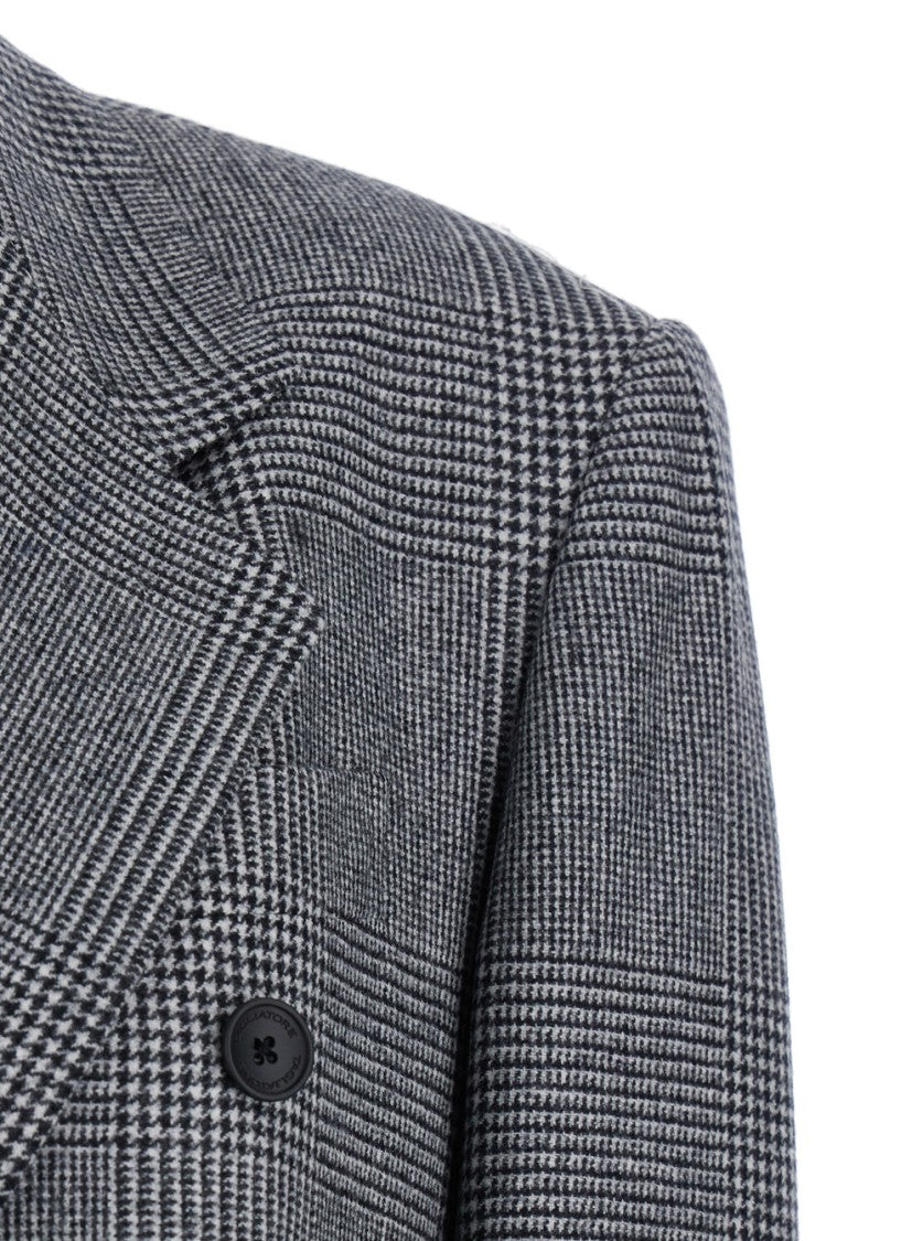 Tagliatore Tailored Double Breasted Blazer With Houndstooth Pattern