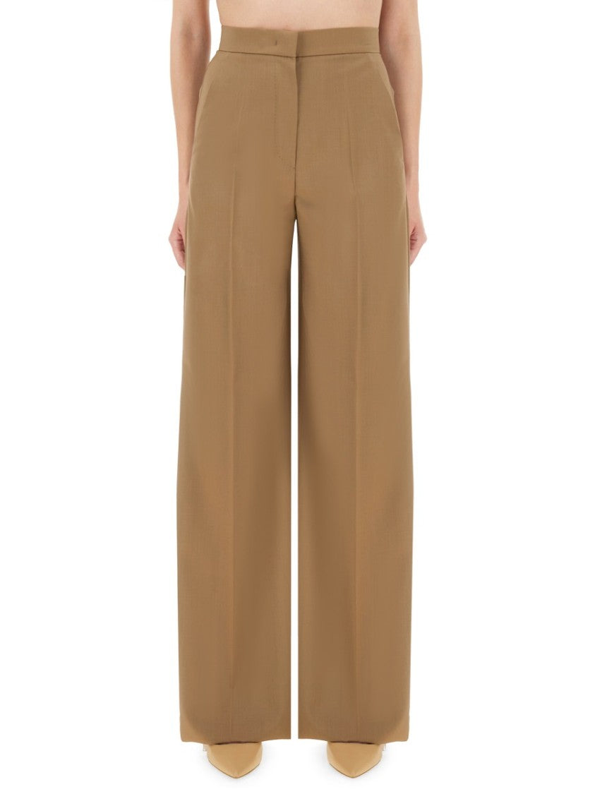 Max Mara Flowing Wide Pants With High Waist And Subtle Pleats