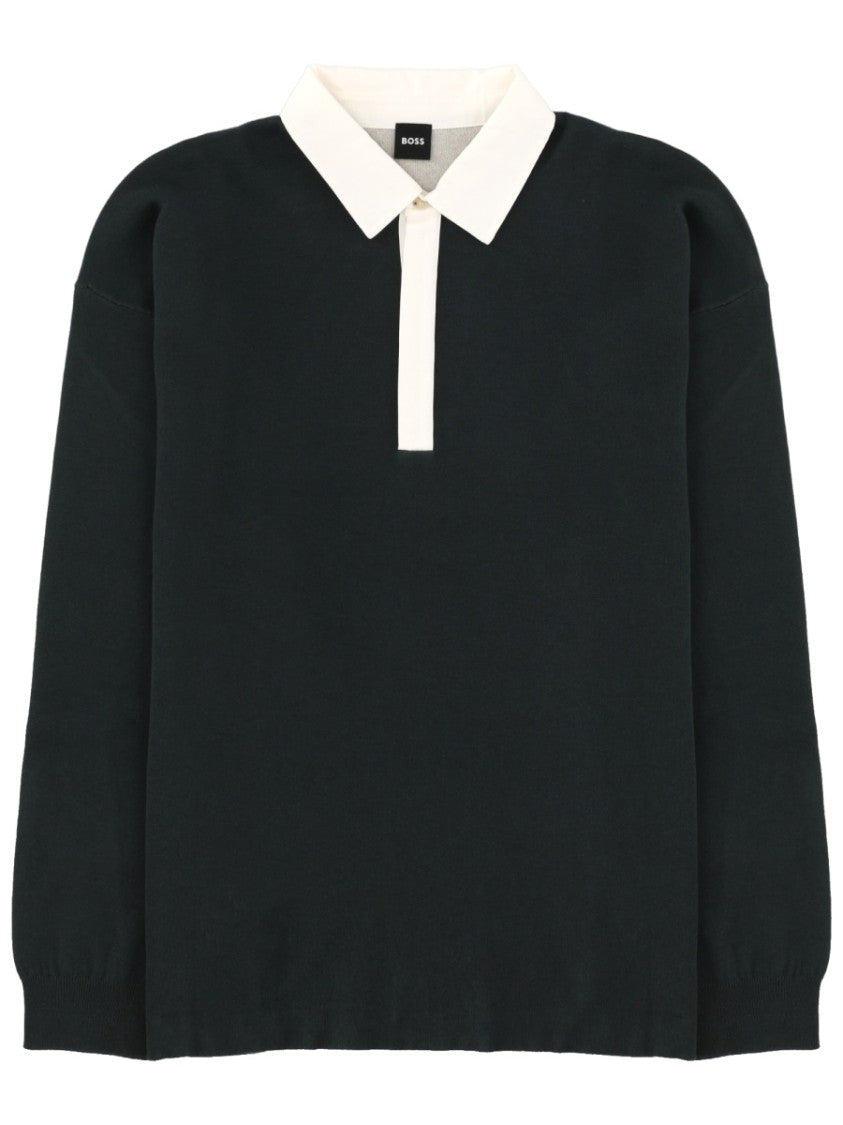 Boss H-Cenito Cotton Wool Long Polo Shirt
