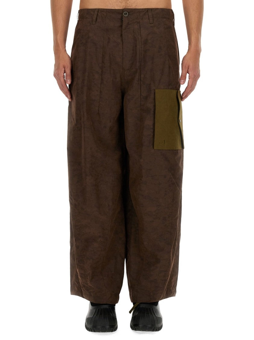 Ten C Textured Brown Cargo Pants