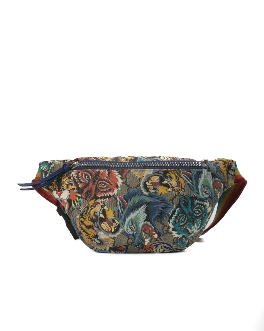 Gucci Kids Tiger Gg Supreme Canvas Belt Bag - Multicolor
