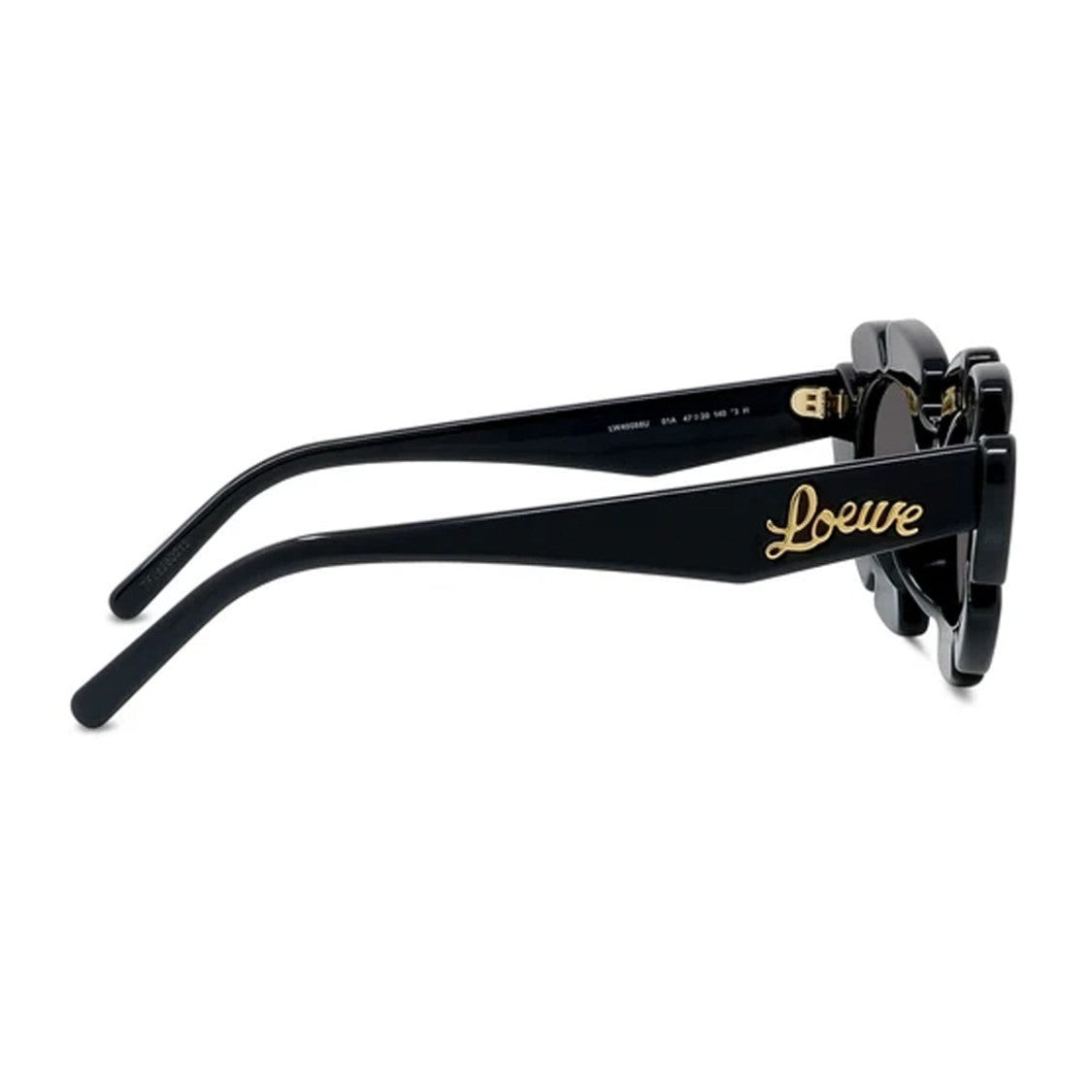 Loewe Black Lw40088u Acetate Sculptural Round Sunglasses