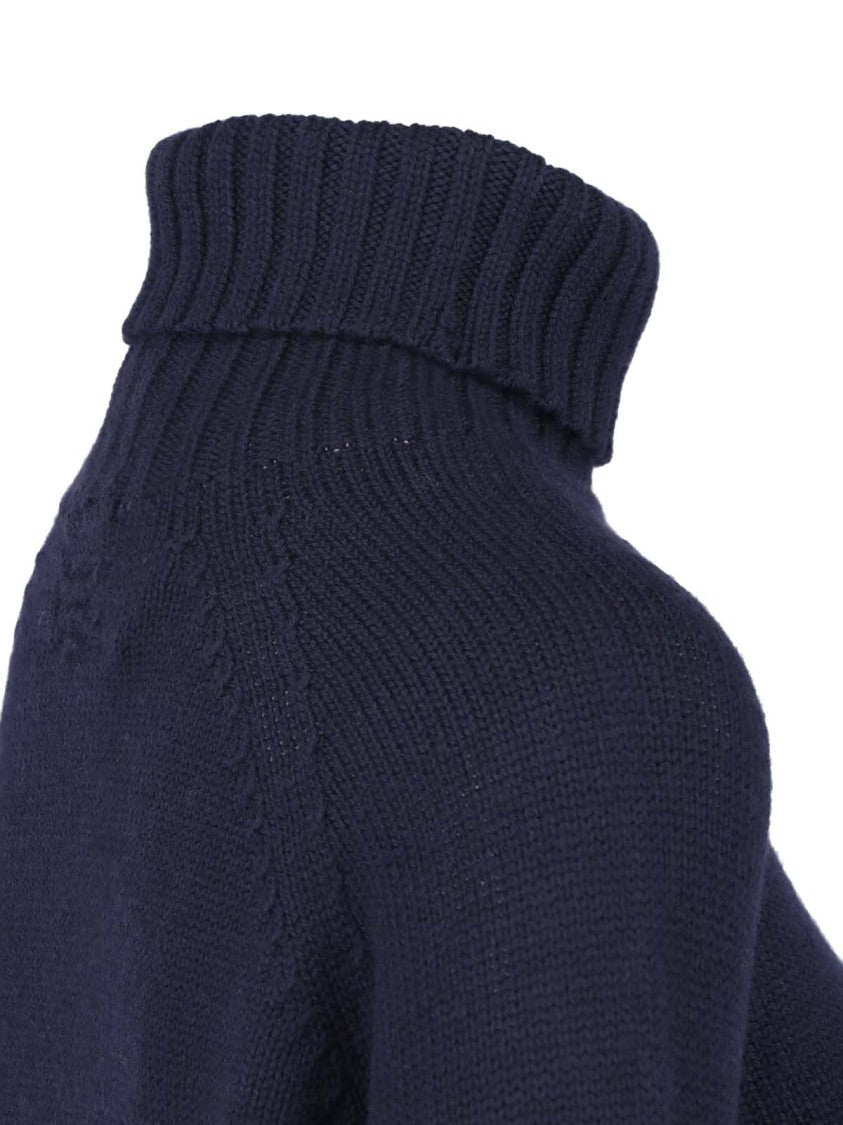 Drumohr Blue Merino Wool Turtleneck