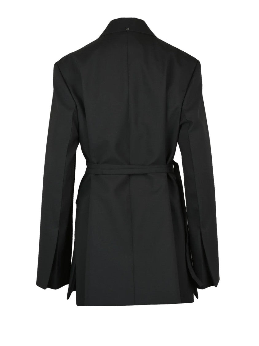 Sportmax Black Virgin Wool Double-Breasted Jacket