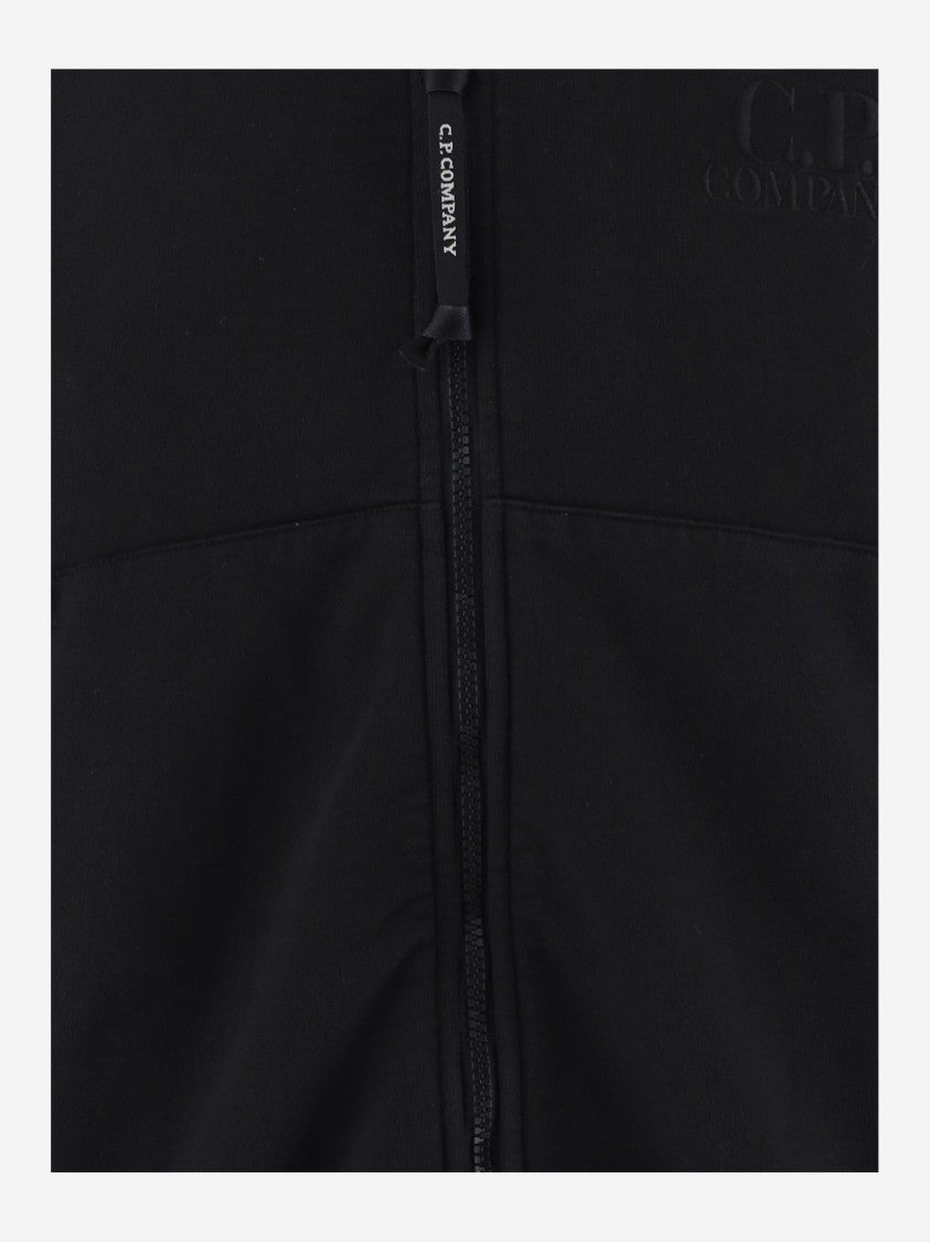 C.P. Company Black Minimalist Pocketed Zip-Up Hoodie