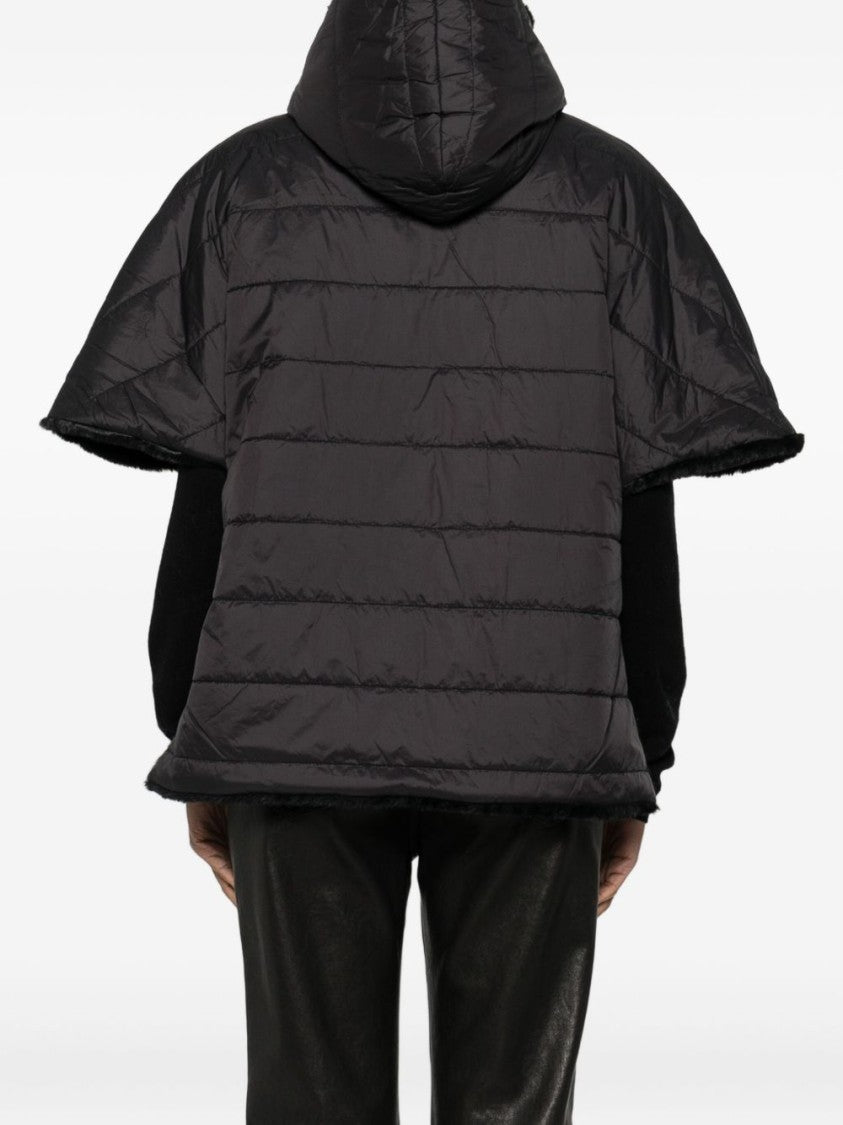 Blugirl Short Quilted Coat With Faux Fur Hood