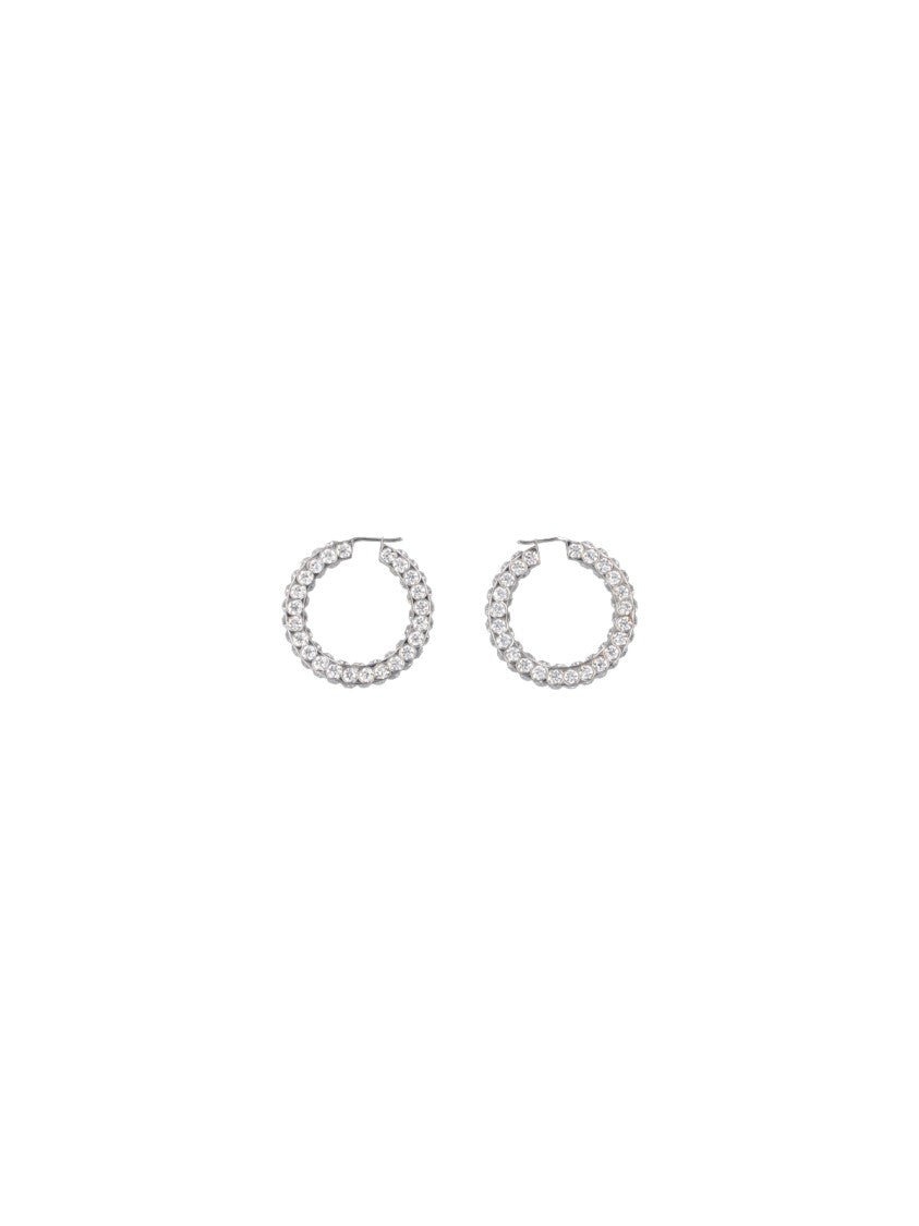 Amina Muaddi "Jahleel Hoop" Earrings – Silver