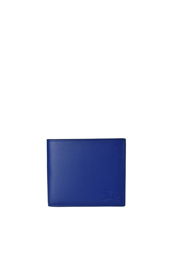 Burberry Burberry Equestrian Knight Wallet In Royal Blue Leather