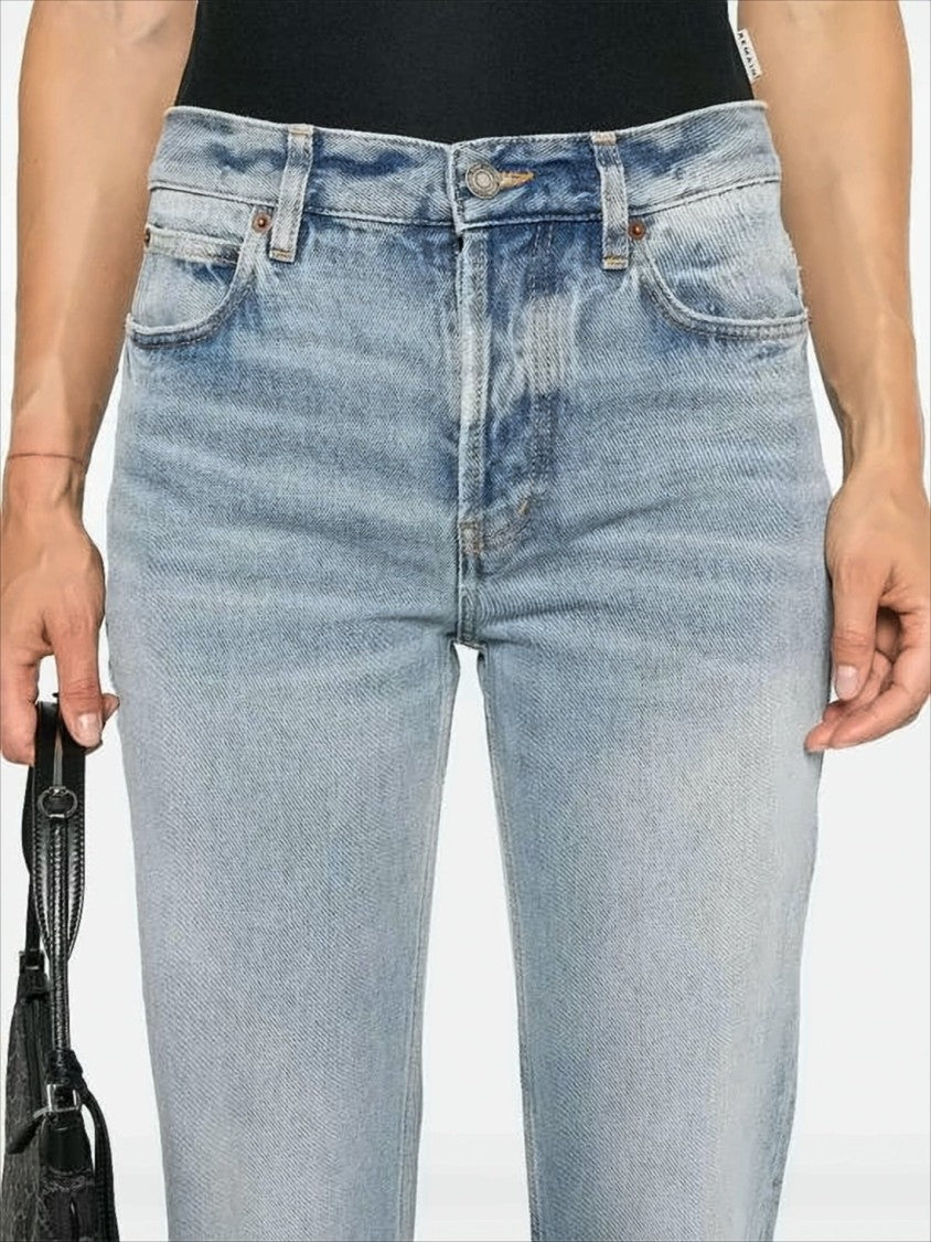 Saint Laurent Light Blue Vintage Denim Pants With Five-Pocket Design