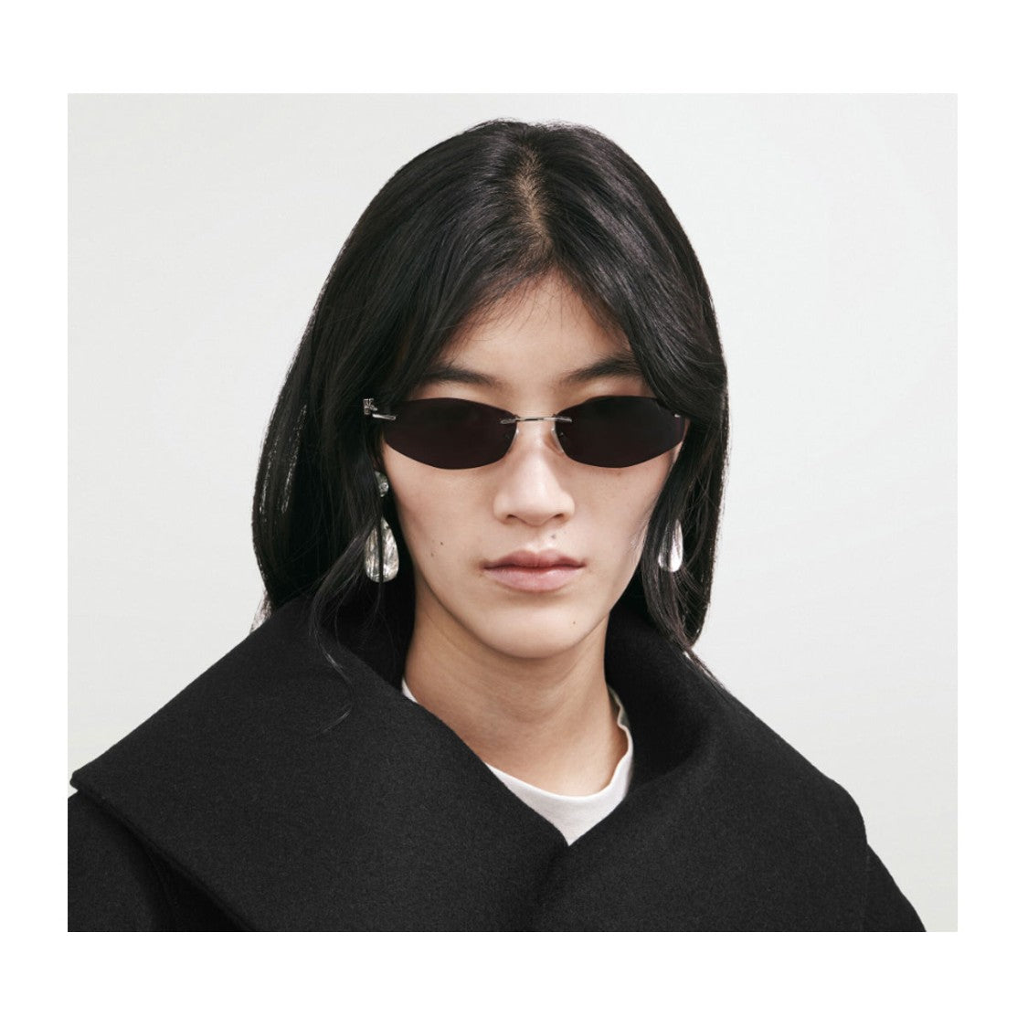 Balenciaga Silver Everyday Rimless Geometric Sunglasses