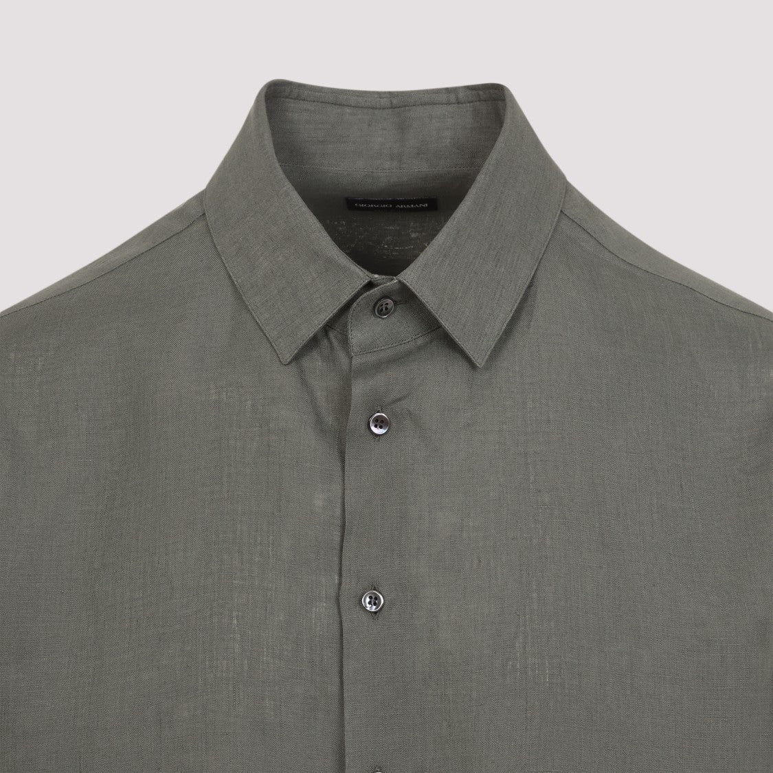Giorgio Armani Tailored Linen Shirt With Classic Pointed Collar