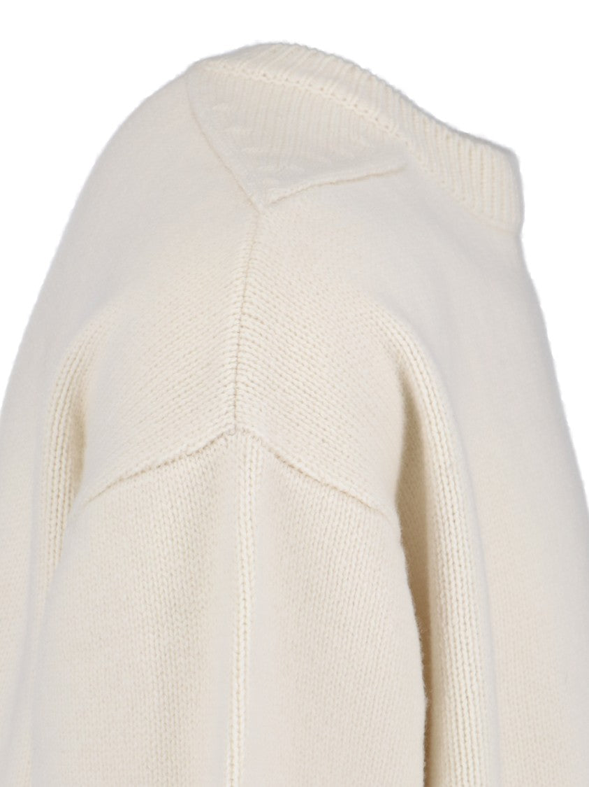 Studio Nicholson "Hemyl" Basic Sweater In Cream Wool