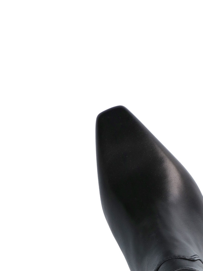 Stuart Weitzman Black Stassi Pointed-Toe Leather Boots