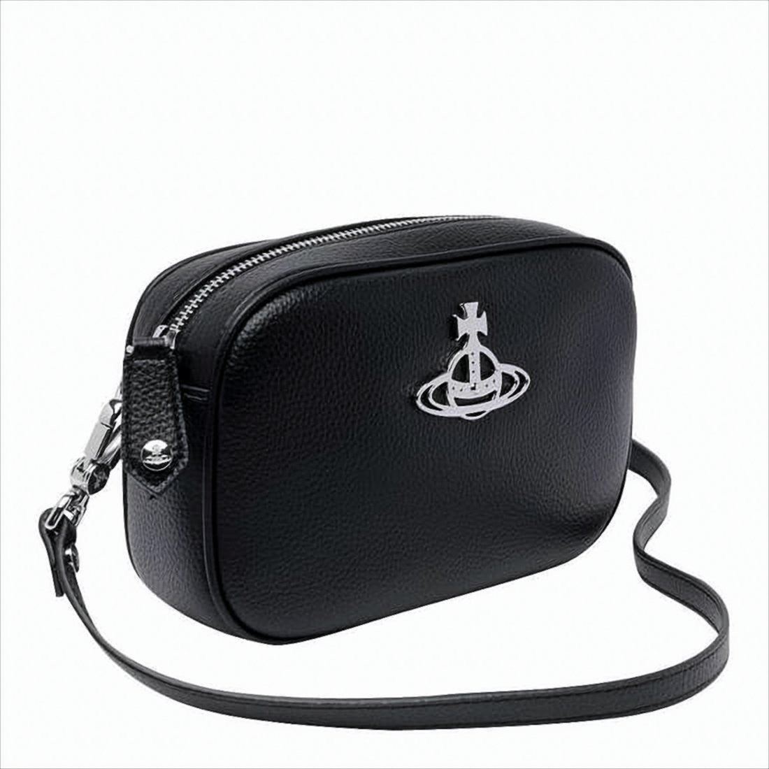 Vivienne Westwood Textured Pu Crossbody Bag With Silver-Tone Emblem
