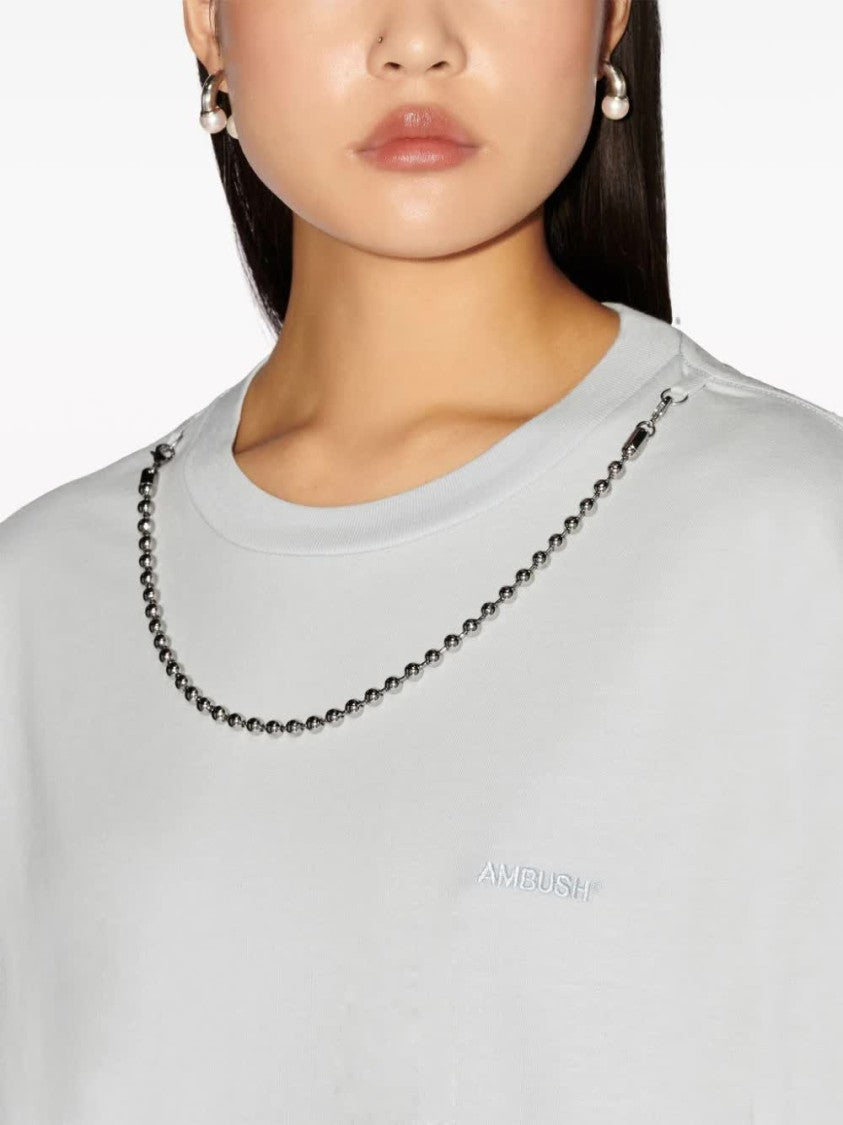 Ambush Blue Ballchain Detail Organic Cotton T-Shirt