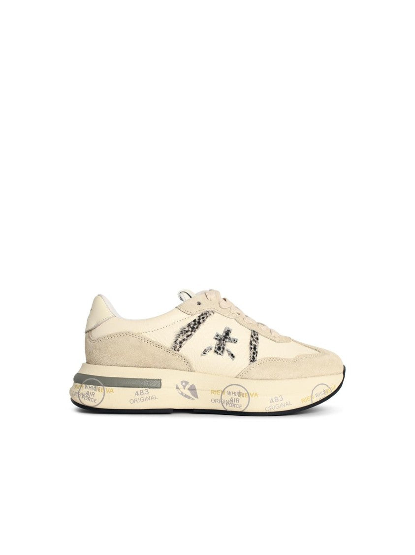 Premiata 'Cassie 7682' Leather Blend Sneakers Off White