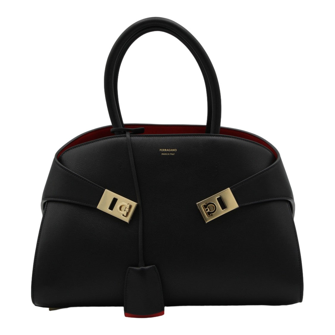 Ferragamo Structured Handbag With Gold-Tone Accents