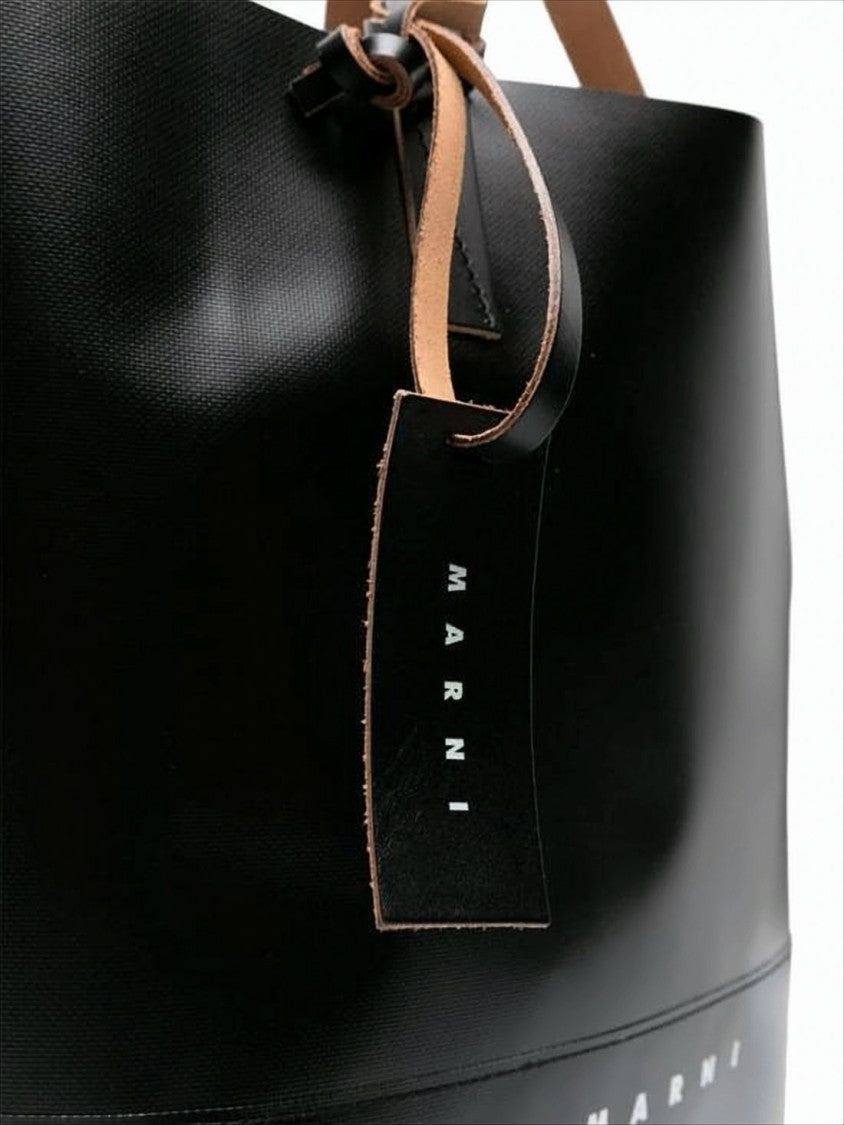 Marni Minimalist Black Polyester Tote Bag