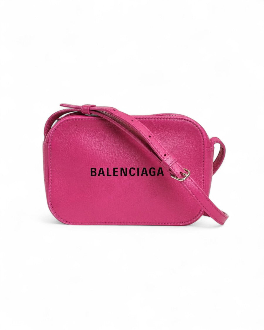 Balenciaga Fucsia Camera Bag Logo Small