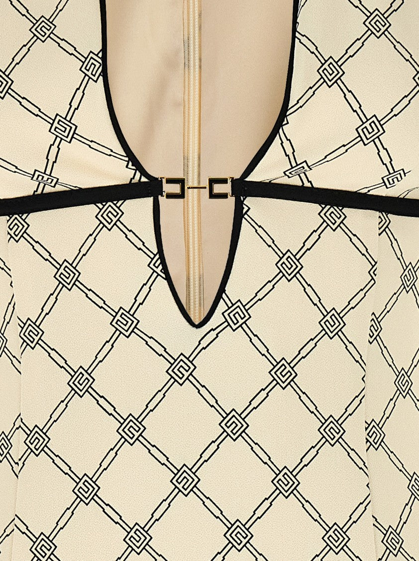 Elisabetta Franchi Lozenge Mini Dress With Diamond Print