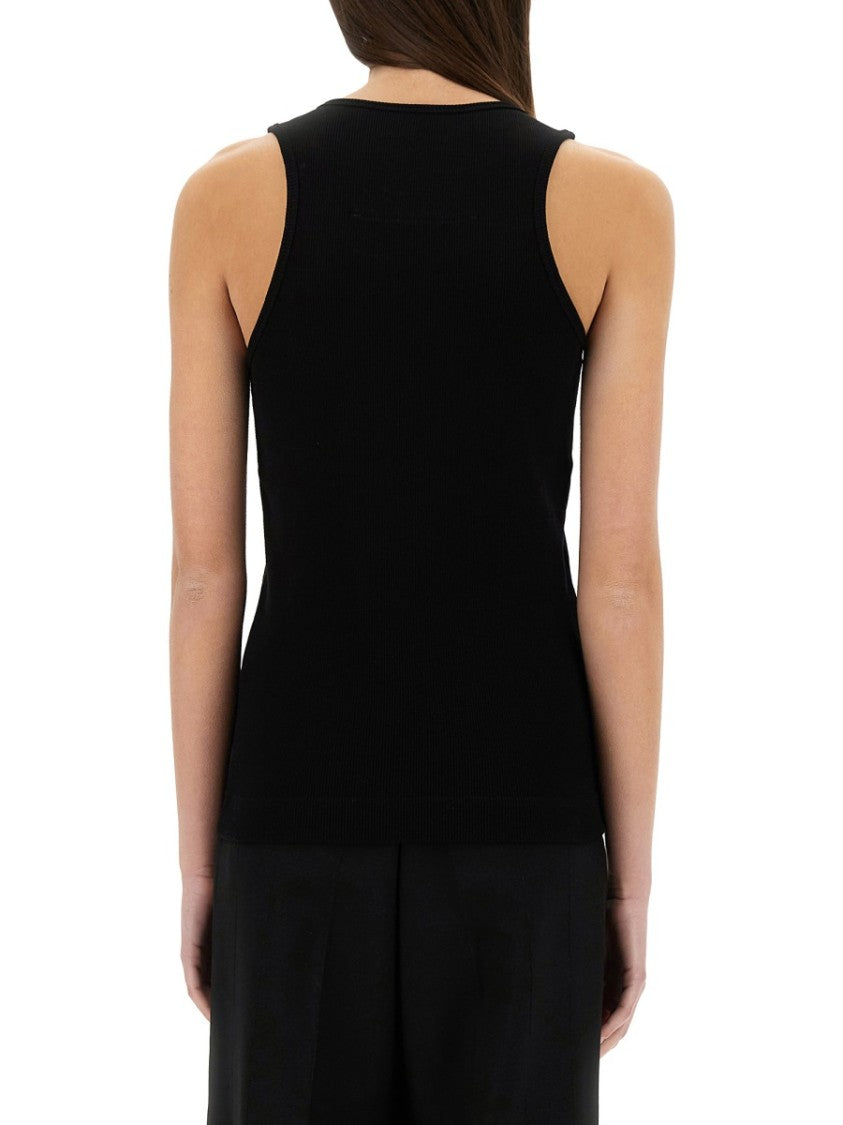 Givenchy Slim Fit Black Tank Top With Logo Detail