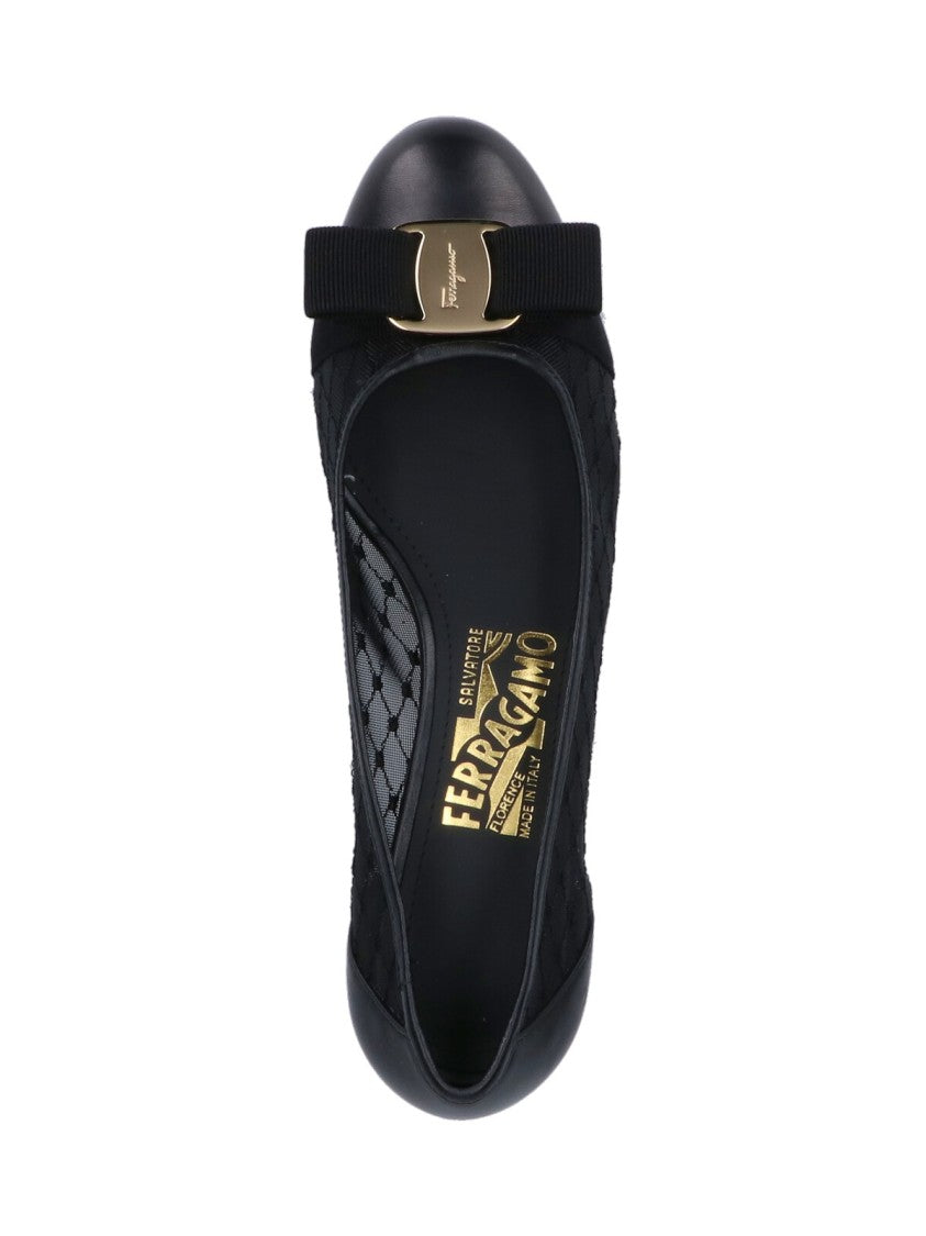 Ferragamo "Vara" Mesh Décolleté – Black