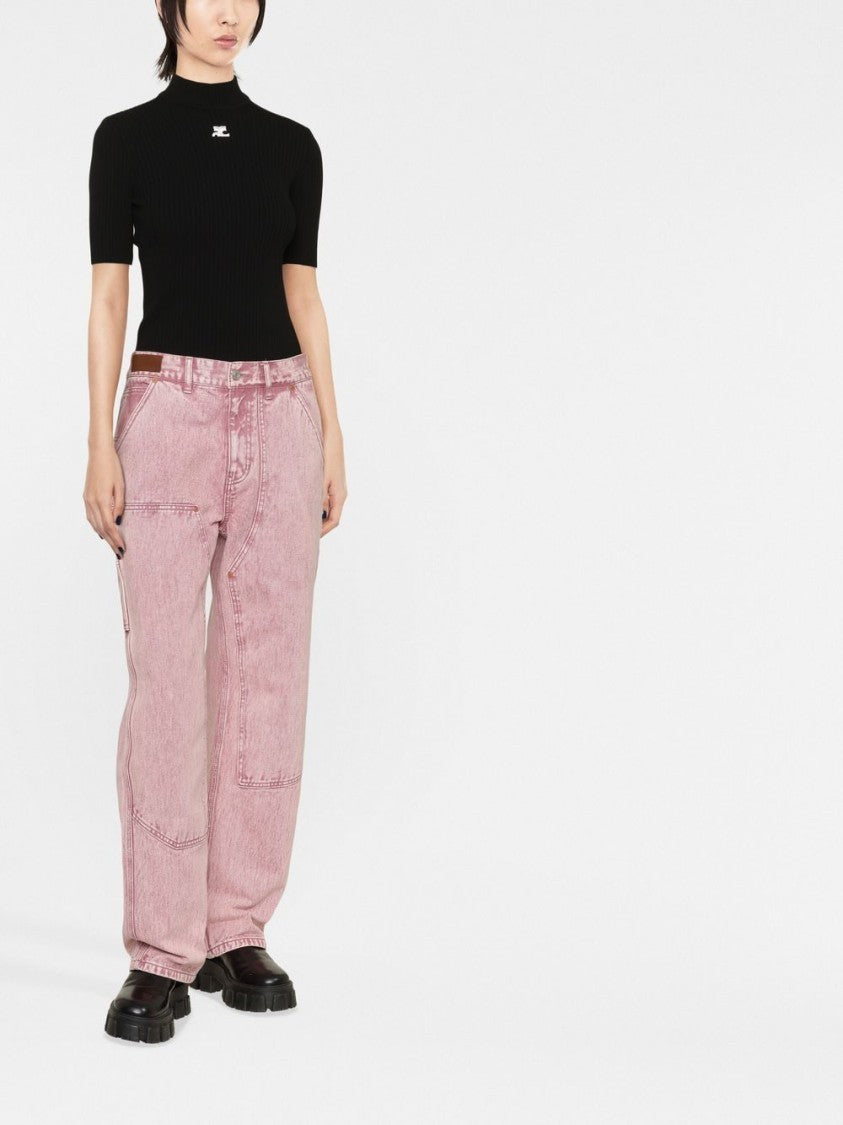 Courrèges Black Silk And Nylon Lightweight Top