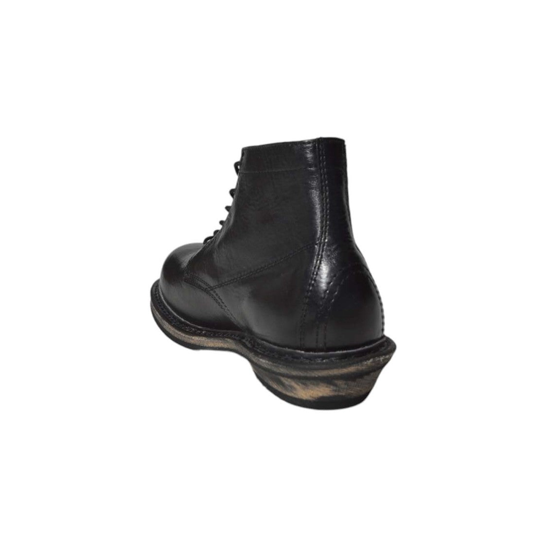 Our Legacy Textured Leather Boots With Lace-Up Front And Stacked Heel