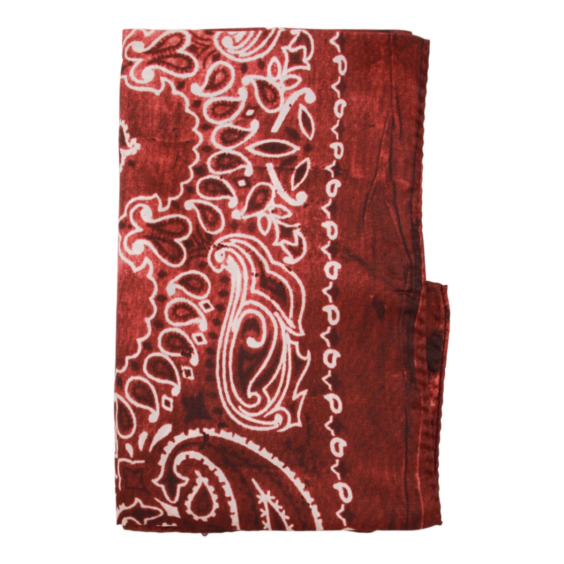 Golden Goose Intricate Deep Red Paisley Scarf With Textured Finish