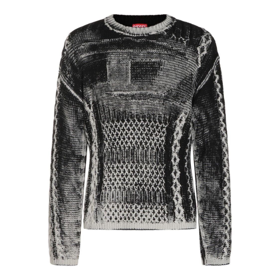 Diesel Textured Knit Sweater With Crew Neckline