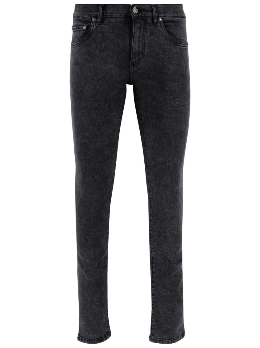 Dolce & Gabbana Stretch Cotton Skinny Jeans With Logo