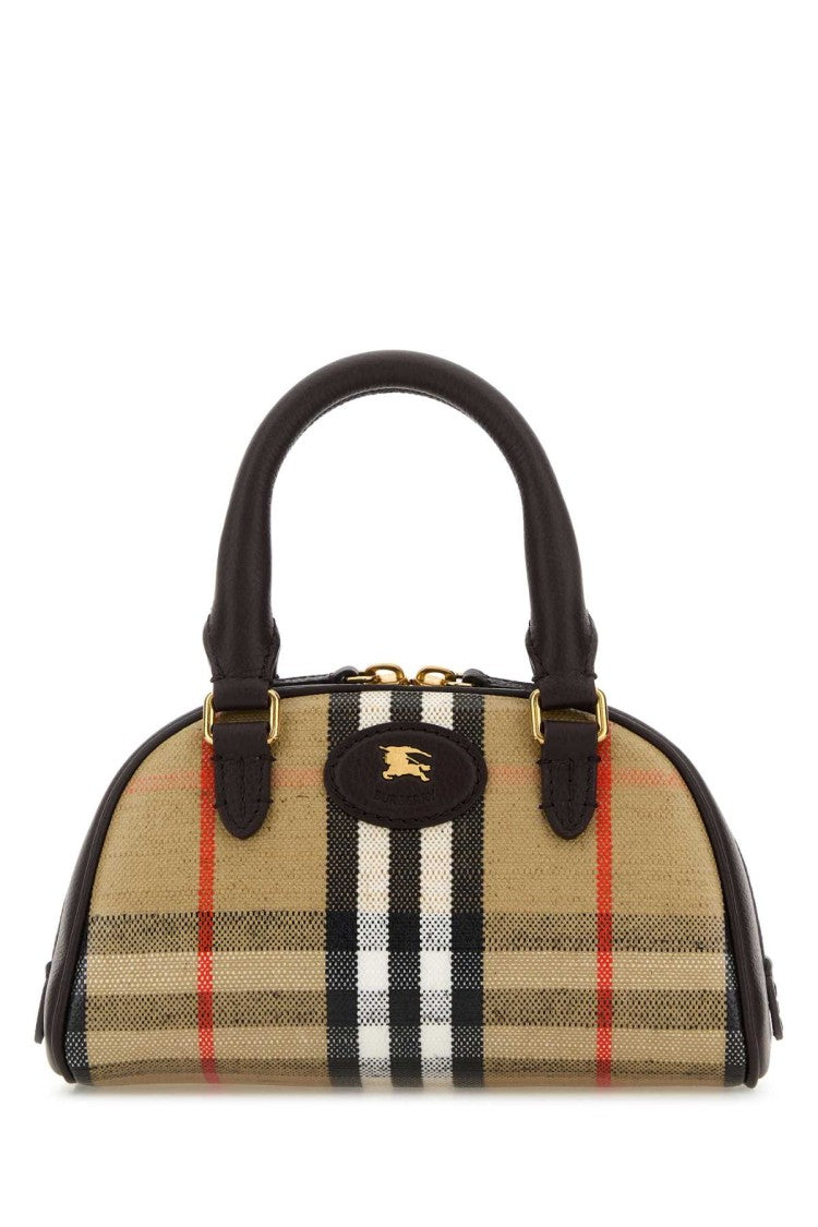 Burberry Embroidered Canvas Mini Highlands Handbag