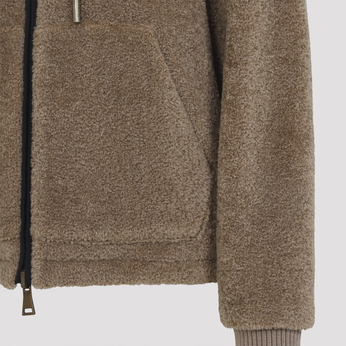 Moncler Zip Up Brown Acrylic Jacket