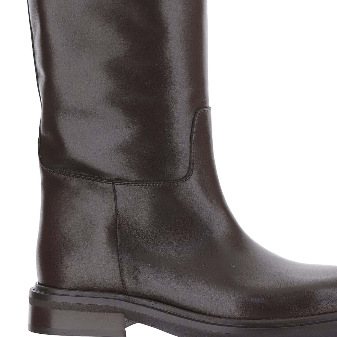 Poeve Black Polished Leather Tall Boots