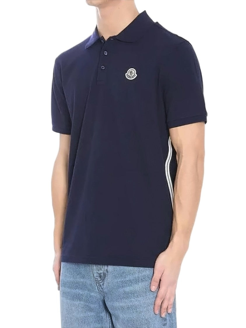 Moncler Short-Sleeve Cotton Polo Shirt With Embroidered Logo