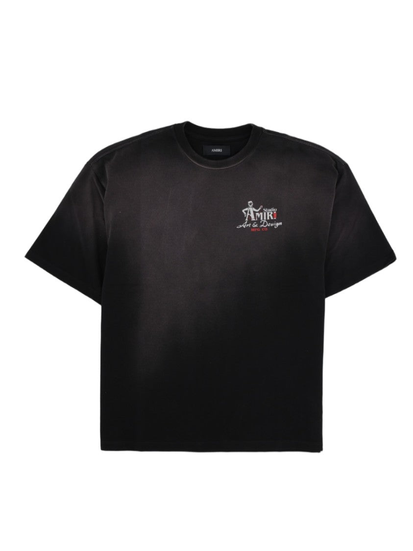 Amiri Graphic Print Boxy Fit Black Cotton T-Shirt