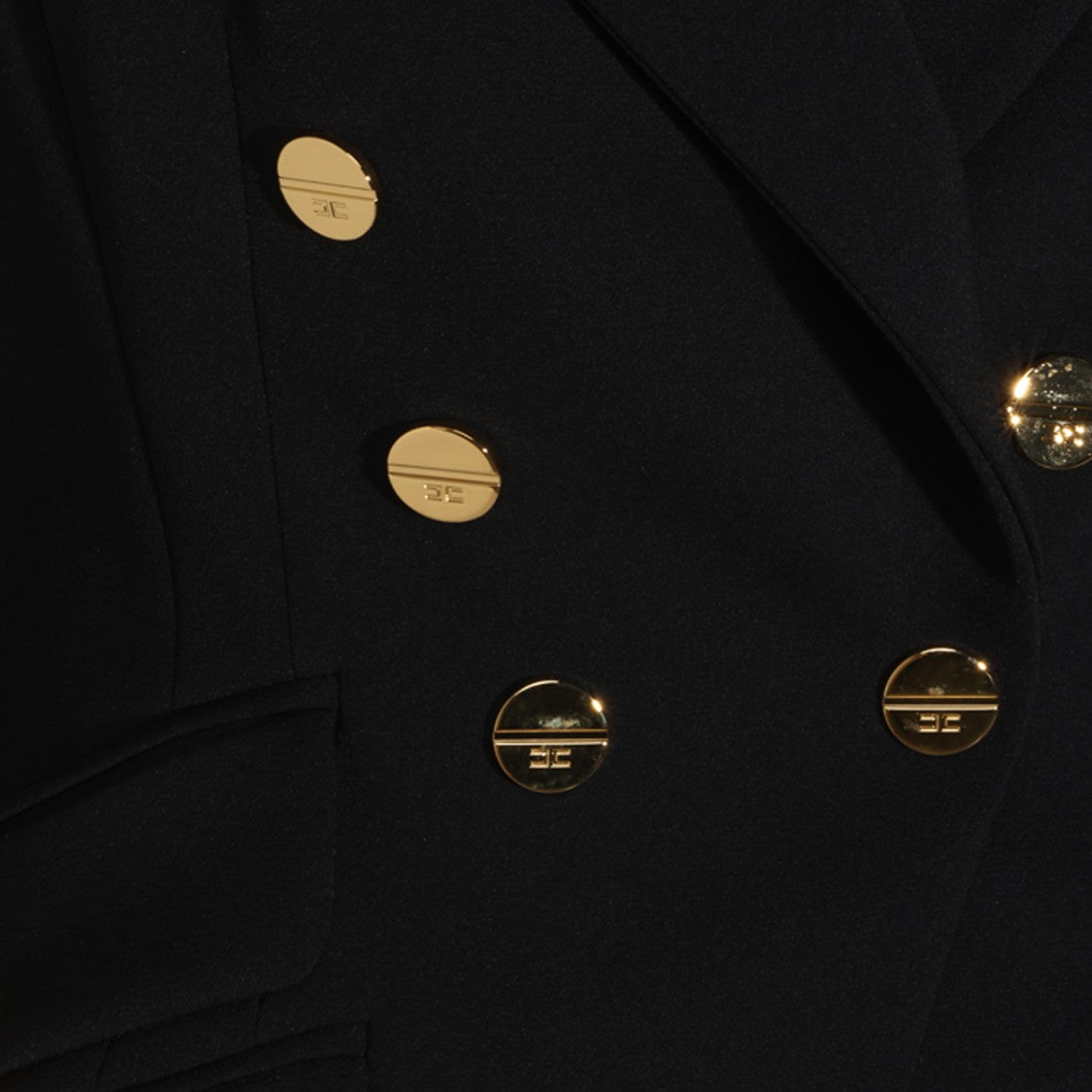 Elisabetta Franchi Double-Breasted Tailored Jacket With Gold Accents
