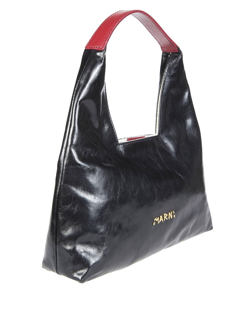 Marni Black Glossy Slouchy Mini Bag
