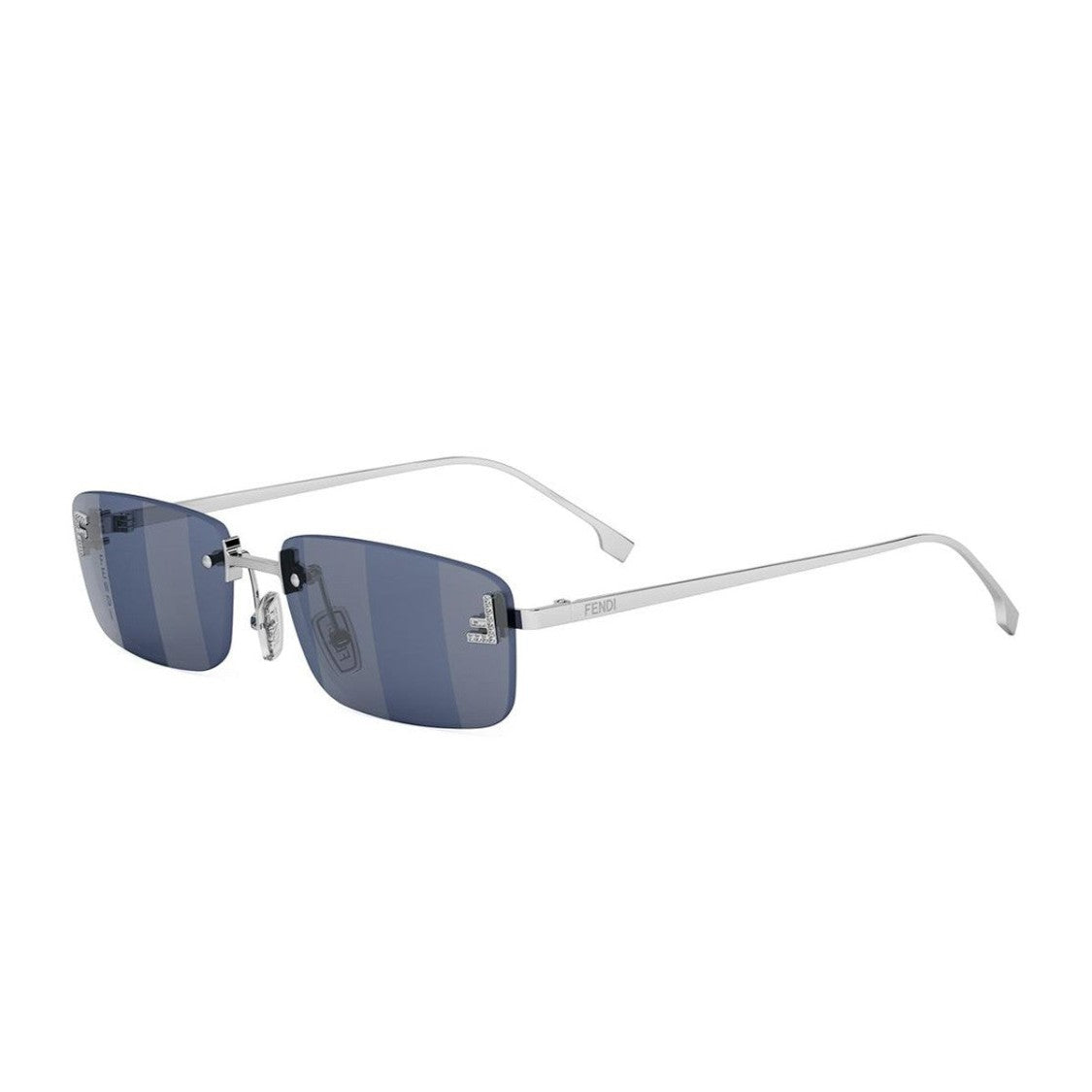 Fendi Silver Fendi First Crystal Rimless Sunglasses