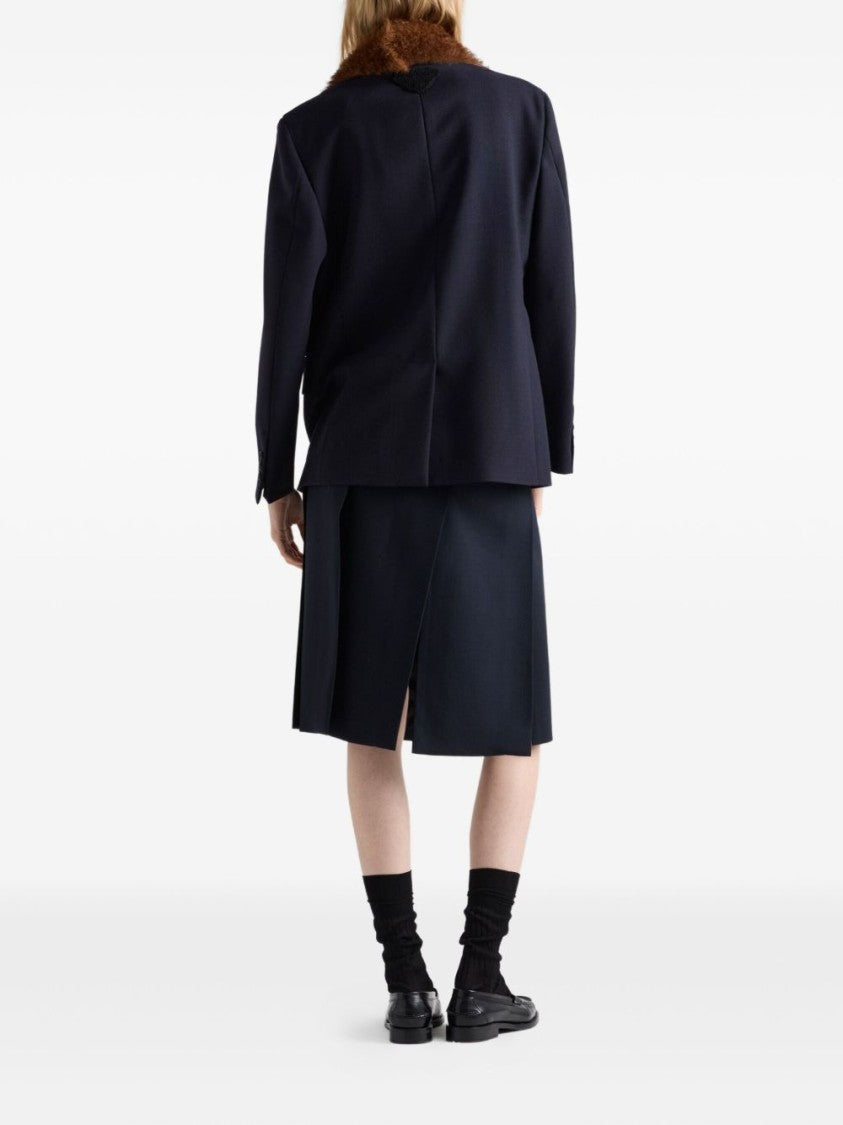 Prada Tailored Black Midi Skirt