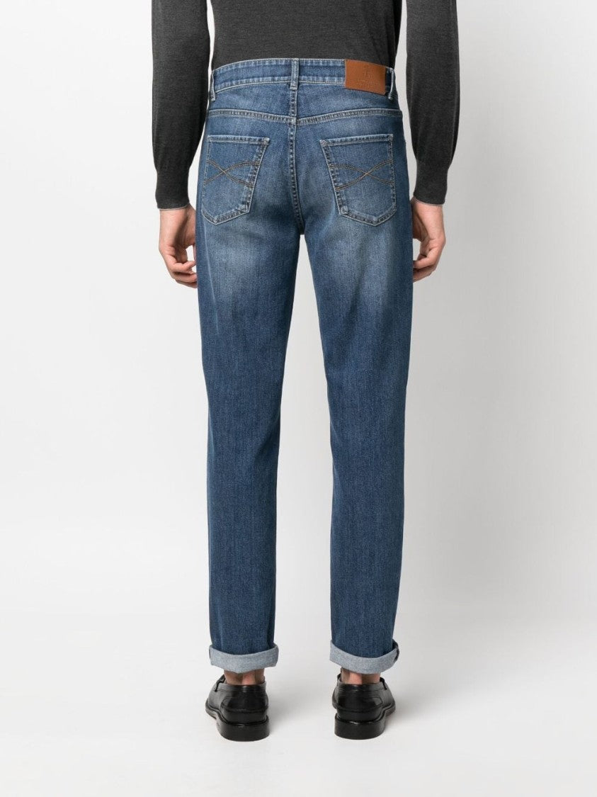 Brunello Cucinelli Mid-Rise Blue Jeans With Classic Five-Pocket Design