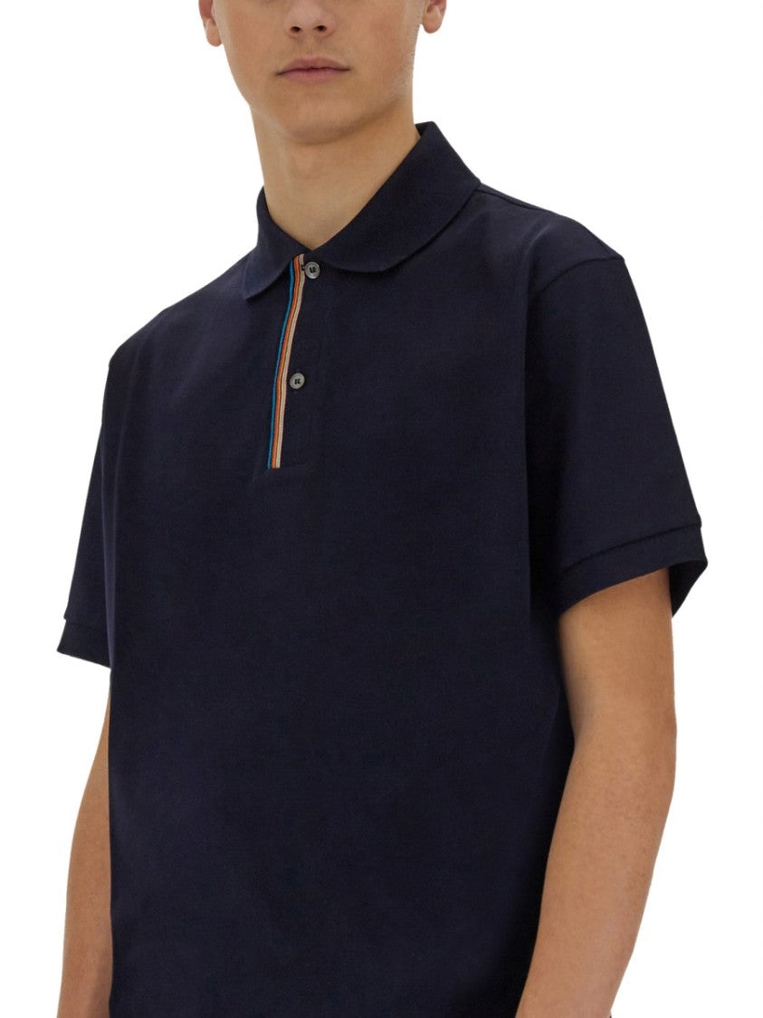 Paul Smith Black Cotton Pique Polo